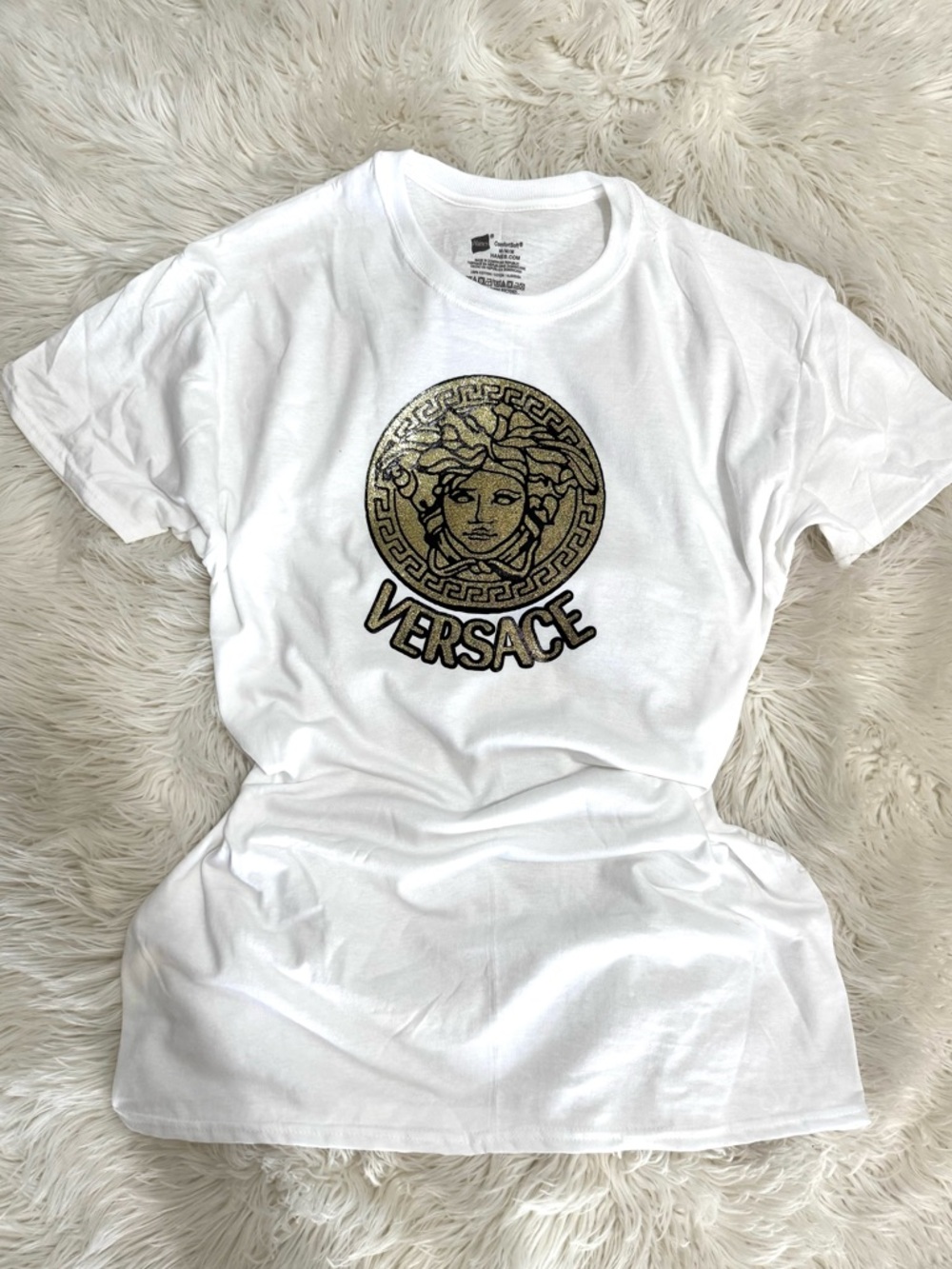 NEW-White Logo Medusa Graphic Tee